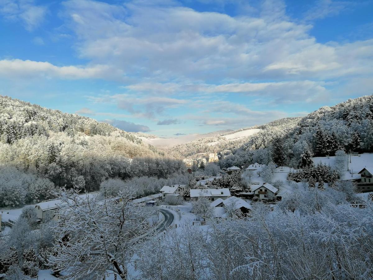 Das Paradieschen Edlitz - Stilvolles Blockhaus Mit Kamin エクステリア 写真
